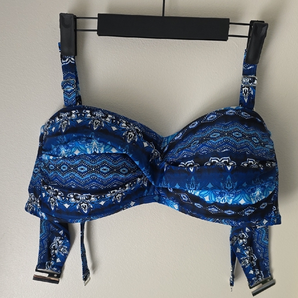 Swimsuits For All Blue Bandeau Swimsuit Bikini Top 16